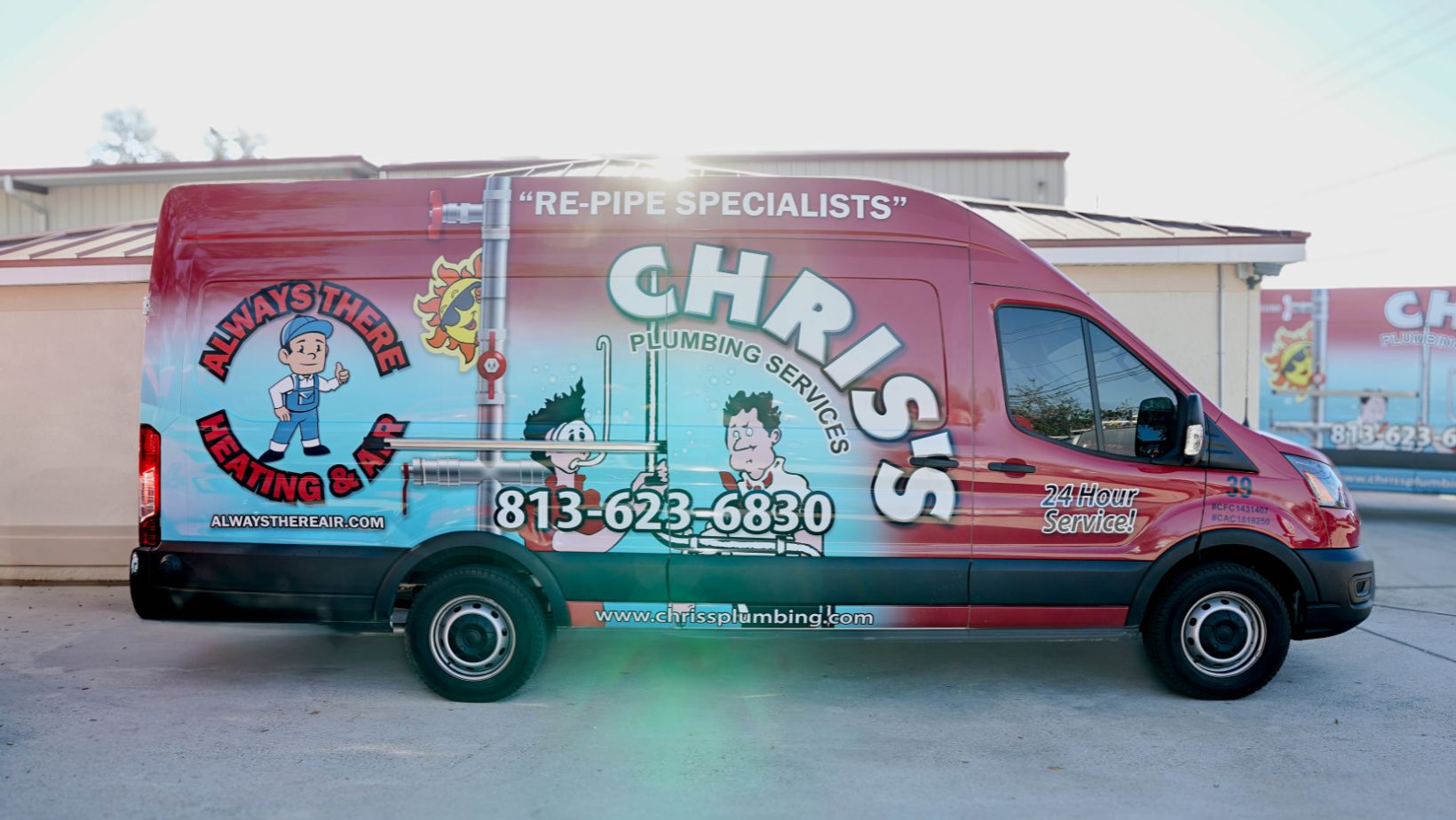 Chris’s Plumbing service van providing professional plumbing services and emergency repairs
